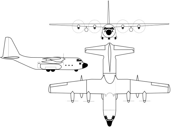 C-130H 3 view profile