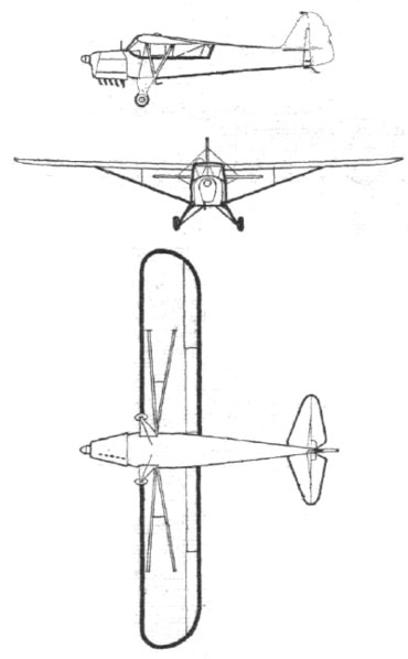 Auster AOP - 3 View drawing