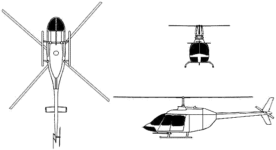 CH-139 Jet Ranger 3 view profile