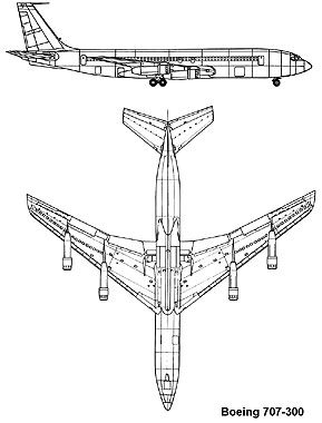 CC-137 Boeing 707 3 view profile