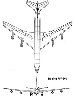 CC-137 Boeing 707 3 view profile